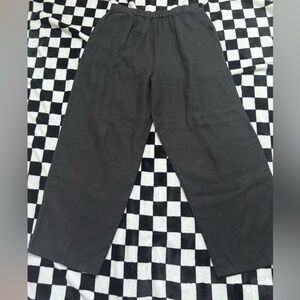 FLAX Jeanne Engelhart Womens Gray Linen Pant Sz L Vintage Lagenlook Coastal